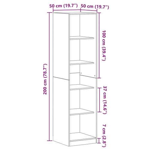 Crni Ormar od Drva 50x50x200 cm Cijena