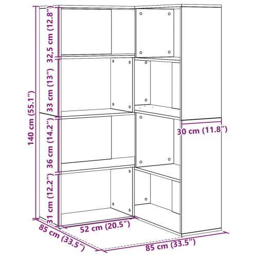 Kutna ormarica Crni hrast 140x30x140 cm Konstruirano drvo Cijena