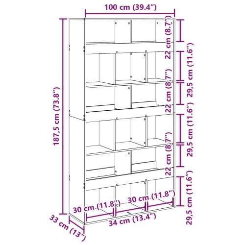 Stalak za biljke Crna Hrast Konstruirano drvo 100x33x187,5 cm Cijena
