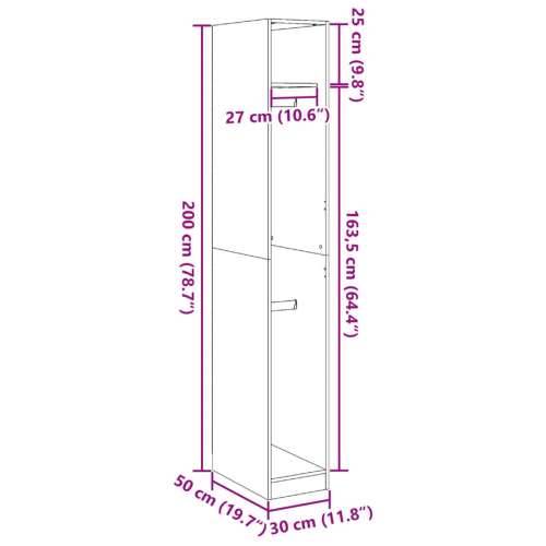 ormar od crnog hrasta 30 x 50 x 200 cm – napravljen od konstruiranog drva. Cijena