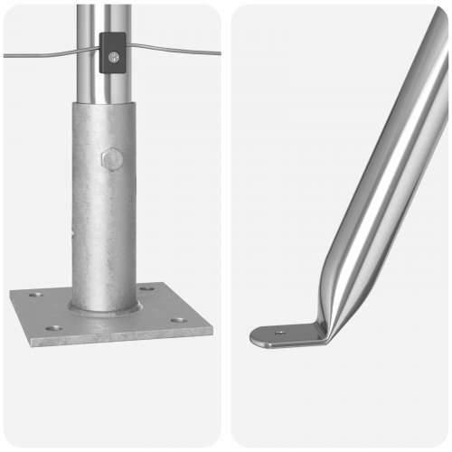 Stupovi ograde s baznim pločama 52 kom Ø32mm 68,5cm Galvanizirani čelik Cijena