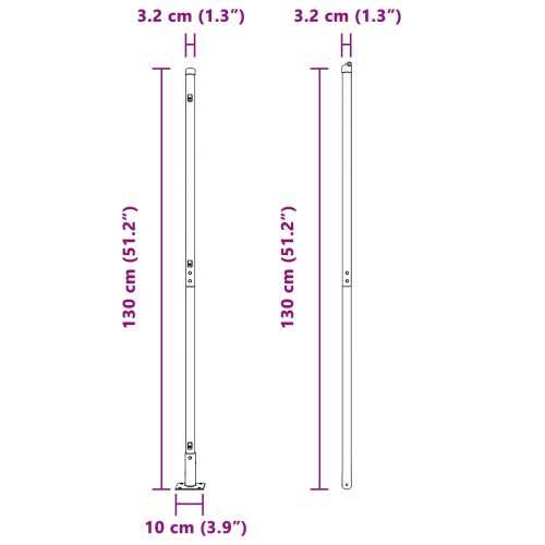 Stupovi ograde s baznim pločama 52 kom Ø32mm 68,5cm Galvanizirani čelik Cijena