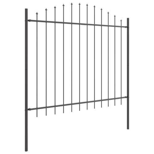 Ograde za vrt s vrhom od luka Siva 13.6x1.5 m Čelik Cijena