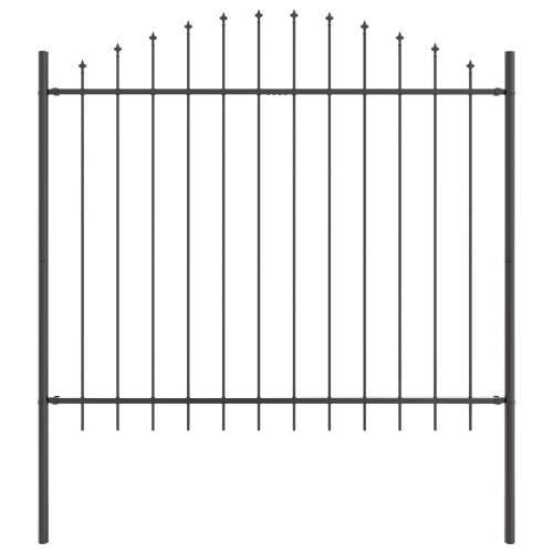 Ograde za vrt s vrhom od luka Siva 13.6x1.5 m Čelik Cijena