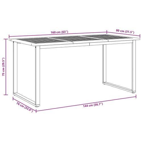 Vanjski Trgovački Stol Siva 160x80x75 cm Čelik & Masivno Drvo Akacija Cijena