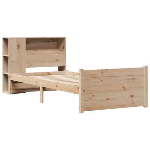 Krevet s regalom za knjige bez madraca 90x190 cm od borovine - Prirodna 90 x 190 cm Cijena
