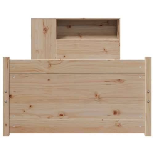Krevet s regalom za knjige bez madraca 90x190 cm od borovine - Prirodna 90 x 190 cm Cijena