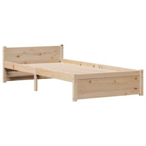 Krevet s regalom za knjige bez madraca 90x190 cm od borovine - Prirodna 90 x 190 cm Cijena
