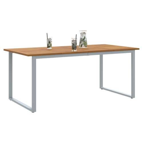 Vanjski blagovaonski stol Siva 180x90x75 cm Čelik i Drvo Acacia Cijena
