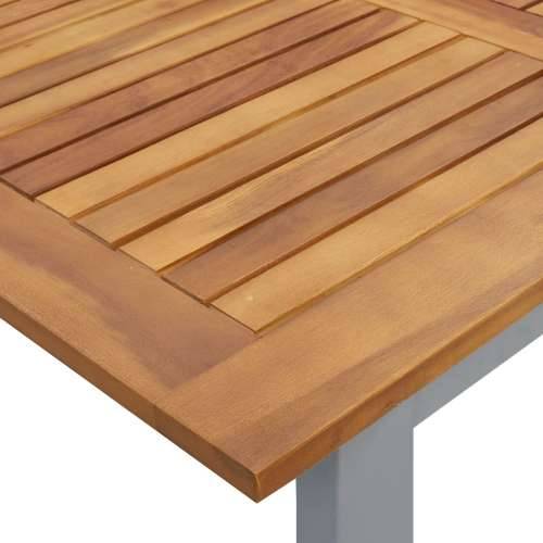 Vanjski blagovaonski stol Siva 180x90x75 cm Čelik i Drvo Acacia Cijena