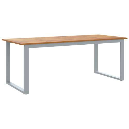 vanjski blagovaonski stol sivi 200x90x75 cm čelični i solidno drvo akacija Cijena