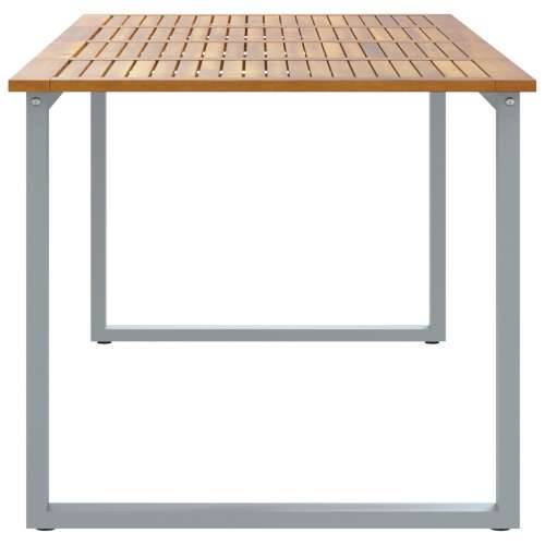 vanjski blagovaonski stol sivi 200x90x75 cm čelični i solidno drvo akacija Cijena