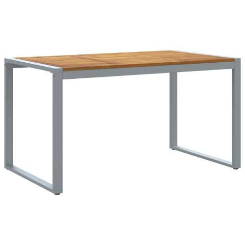Vanjski blagovaonski stol Siva 140x80x75 cm Čelik i Masivno drvo akacija Cijena