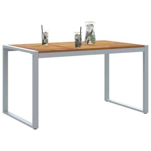 Vanjski blagovaonski stol Siva 140x80x75 cm Čelik i Masivno drvo akacija Cijena