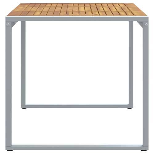Vanjski blagovaonski stol Siva 140x80x75 cm Čelik i Masivno drvo akacija Cijena