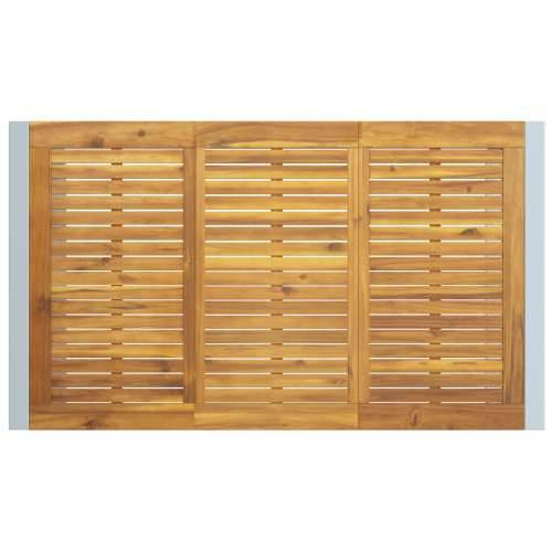 Vanjski blagovaonski stol Siva 140x80x75 cm Čelik i Masivno drvo akacija Cijena