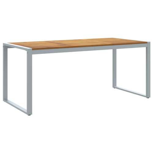Vanjski Stol za Jelo Sivi 180x90x75 cm Čelik i Drvo Akacija Cijena