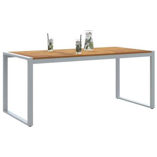 Vanjski Stol za Jelo Sivi 180x90x75 cm Čelik i Drvo Akacija Cijena