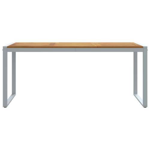 Vanjski Stol za Jelo Sivi 180x90x75 cm Čelik i Drvo Akacija Cijena