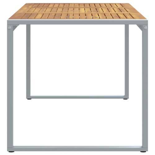 Vanjski Stol za Jelo Sivi 180x90x75 cm Čelik i Drvo Akacija Cijena