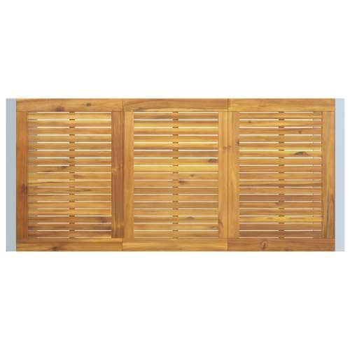 Vanjski Stol za Jelo Sivi 180x90x75 cm Čelik i Drvo Akacija Cijena