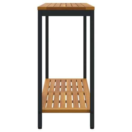vanjski stol Prirodna & Crna 35x110x75 cm Čvrsto drvo i čelik Cijena