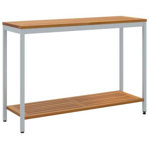 Vanjski Stol Prirodna i Siva 35x110x75 cm Masivno Drvo i Čelik Cijena