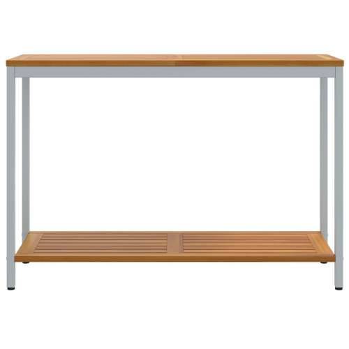 Vanjski Stol Prirodna i Siva 35x110x75 cm Masivno Drvo i Čelik Cijena