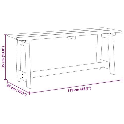 Vanjska klupa Acacia 119x35x47 cm Masivno drvo bor Cijena
