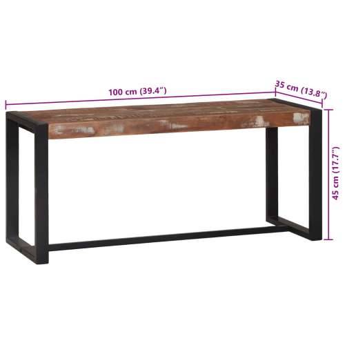 Klupa Višebojno 100x35x45 cm Masivno drvo obnovljeno Cijena