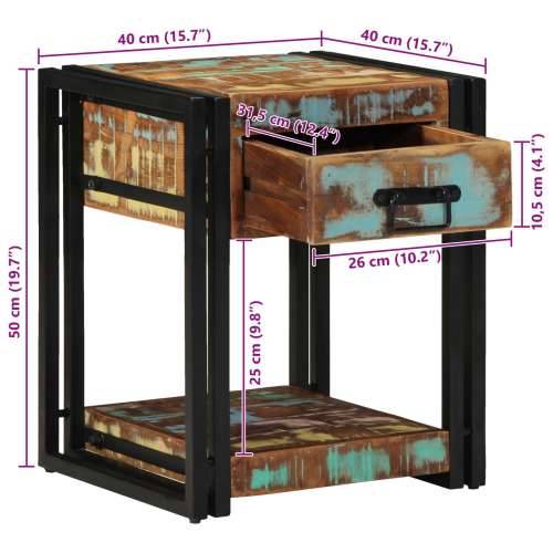 Noćni ormarići 2 kom 40x40x50 cm Obnovljeno drvo Cijena