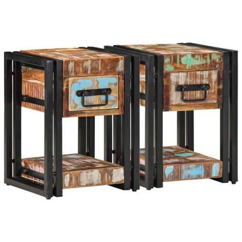 Noćni ormarić 2 kom 40x40x40 cm Obnovljeno masivno drvo Cijena