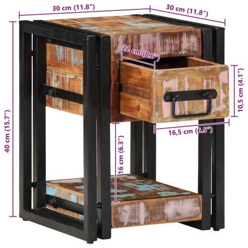 Noćni ormarić 2 kom 40x40x40 cm Obnovljeno masivno drvo Cijena