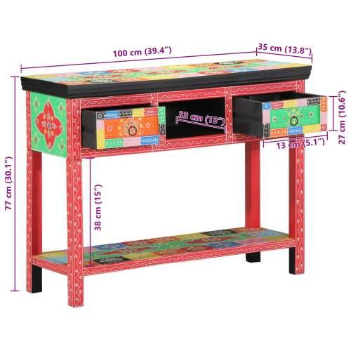 Konzolni Stol Raznobojni 100x30x75 cm Od Maslinovog Drva Cijena