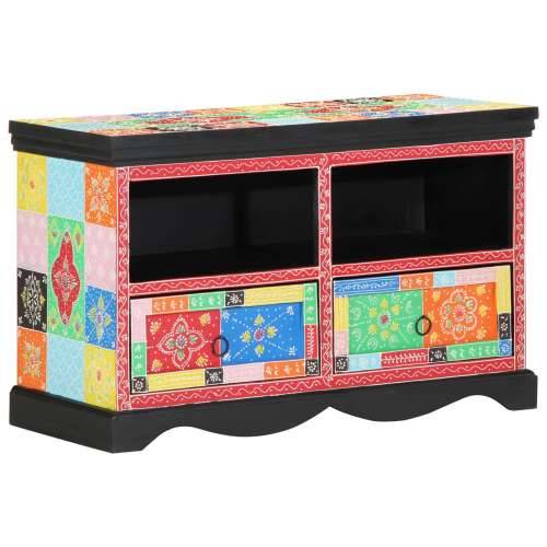 TV kabinet - Višebojni, 80x35x50 cm, od čvrstog drva manga Cijena