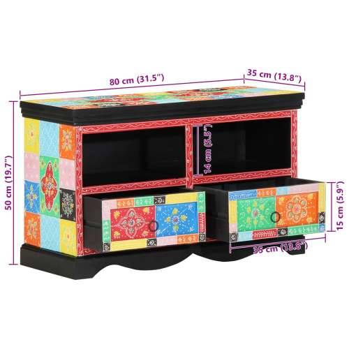 TV kabinet - Višebojni, 80x35x50 cm, od čvrstog drva manga Cijena