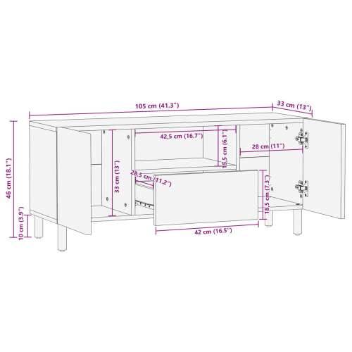 TV ormarić 105x33,5x46 cm od čvrstog drva akacije Cijena