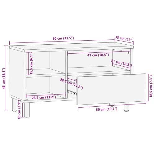TV ormarić 80x33,5x46 cm Od masivnog drva akacije Cijena