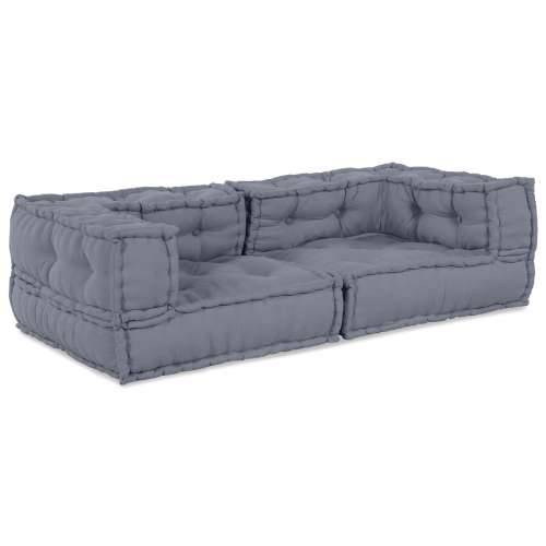 Modularni Pouf Siva 140x70x36 Tkanina Cijena