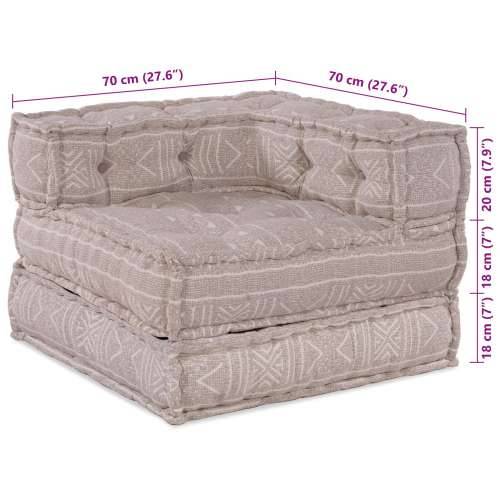Modularni Pouf u svijetlosmeđoj boji 70x70x54 od tkanine Cijena