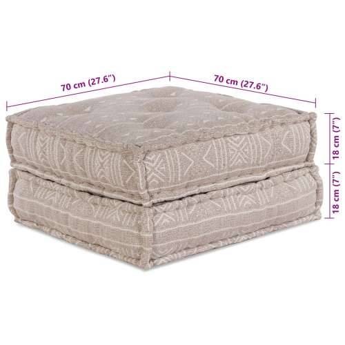 Modularni Pouf Svijetlo Smeđi 70x70x36 Tkanina Cijena