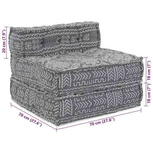 Modularni Pouf Svijetlosive Boje 70x70x54 Tkanina Cijena