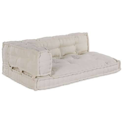 Jastuk za paletni sofa s naslonima za ruke i leđa krem tkanina Cijena