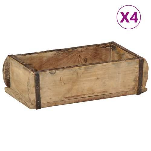 Pladnjevi 4 kom 30x15x9 cm Masivno drvo od recikliranog materijala Cijena
