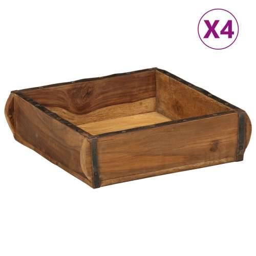 Pladnjevi 4 kom 31x29x10 cm Čvrsto drvo od recikliranih materijala Cijena