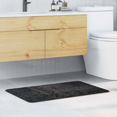 Prostirka za kupaonicu pravokutna tamno siva 60x90 cm poliester neklizeća Cijena