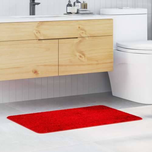 Prostirka za kupaonicu pravokutna crvena 60x90 cm poliester protuklizna Cijena