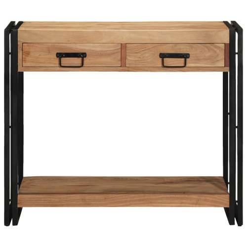 Konzolni Stol Crni 90x33x75 cm Masivno Bagremovo Drvo i Metal Cijena