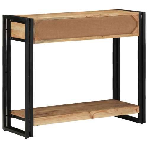 Konzolni Stol Crni 90x33x75 cm Masivno Bagremovo Drvo i Metal Cijena