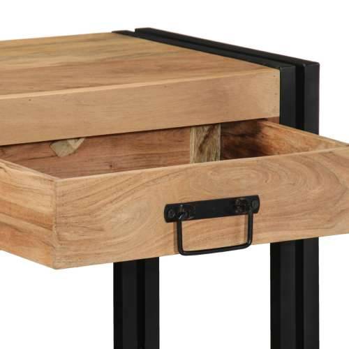 Konzolni Stol Crni 90x33x75 cm Masivno Bagremovo Drvo i Metal Cijena